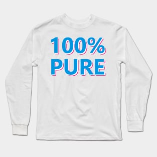 100% Pure Text Design Long Sleeve T-Shirt